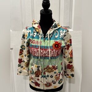 LUCKY BRAND RARE VTG SHIBUYA LUCKY CAT HOODIE SIZE XS